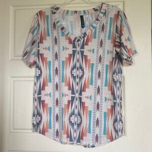 Aztec Print Top - Size Small